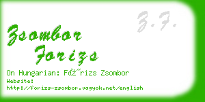 zsombor forizs business card