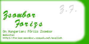 zsombor forizs business card
